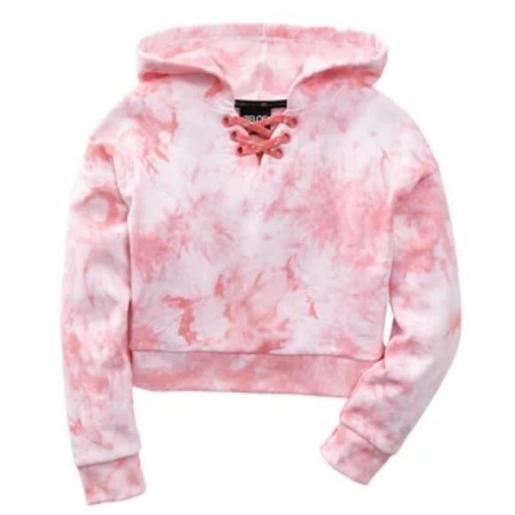 ZELOS NWT GIRLS TIE-DYE LACED UP HOODIE - Picture 1 of 4